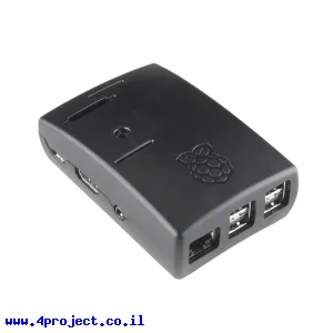 מארז פלסטיק לכרטיסי Raspberry PI דגם B+ - שחור