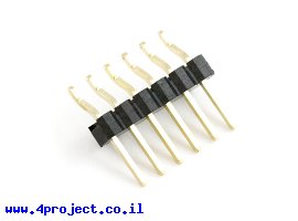 תמונה של מוצר מחבר שורה זכר - 1x6 שוכב - להלחמת SMD