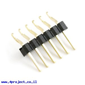 מחבר שורה זכר - 1x6 שוכב - להלחמת SMD