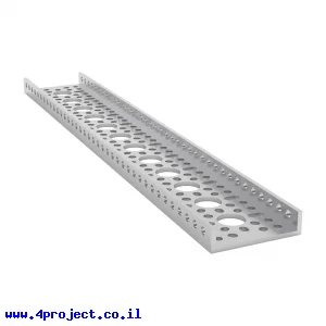 פרופיל אלומיניום goBILDA נמוך סדרה 1121 - אורך 312 מ"מ, 12 חורים