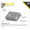 פרופיל אלומיניום goBILDA נמוך סדרה 1121 - אורך 360 מ"מ, 14 חורים