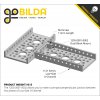 פרופיל אלומיניום goBILDA נמוך סדרה 1121 - אורך 360 מ"מ, 14 חורים