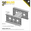 פרופיל אלומיניום goBILDA נמוך סדרה 1121 - אורך 360 מ"מ, 14 חורים
