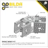 פרופיל אלומיניום goBILDA נמוך סדרה 1121 - אורך 360 מ"מ, 14 חורים