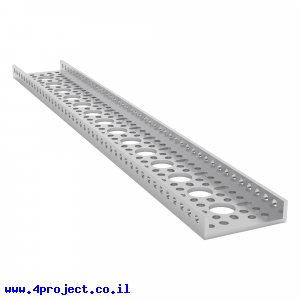 פרופיל אלומיניום goBILDA נמוך סדרה 1121 - אורך 360 מ"מ, 14 חורים