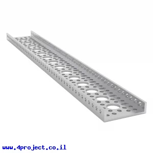 פרופיל אלומיניום goBILDA נמוך סדרה 1121 - אורך 360 מ"מ, 14 חורים