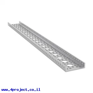 פרופיל אלומיניום goBILDA נמוך סדרה 1121 - אורך 456 מ"מ, 18 חורים