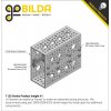 פרופיל אלומיניום goBILDA סדרה 1120 - אורך 216 מ"מ, 8 חורים