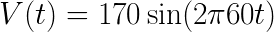 "נוסחת גל סינוס של 170V"