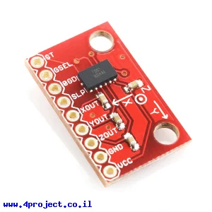 חיישן תאוצה שלושה צירים +/-6g דגם MMA7361 של SparkFun