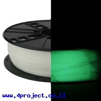 פלסטיק למדפסת תלת-מימד - ירוק זוהר בחושך - ABS 1.75mm