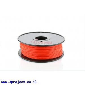 פלסטיק למדפסת תלת-מימד - אדום נאון - PLA 3.0mm