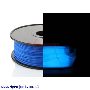 פלסטיק למדפסת תלת-מימד - כחול זוהר בחושך - PLA 3.0mm