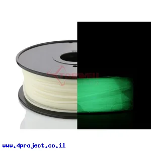 פלסטיק למדפסת תלת-מימד - ירוק זוהר בחושך - PLA 3.0mm