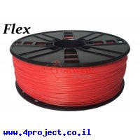 פלסטיק למדפסת תלת-מימד - אדום - TPE גמיש 1.75mm