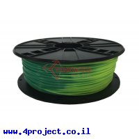 פלסטיק למדפסת תלת-מימד - מחליף צבע - ABS 1.75mm - כחול/ירוק - צהוב/ירוק