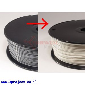 פלסטיק למדפסת תלת-מימד - מחליף צבע - PLA 3.0mm - אפור - לבן