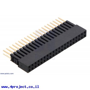 מחבר שורה נקבה - 2x20 - רגליים ארוכות עם ספייסר 7.62 מ"מ