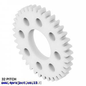 גלגל שיניים 32P, עובי 1/8", דלרין - 36 שיניים