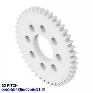 גלגל שיניים 32P, עובי 1/8", דלרין - 44 שיניים