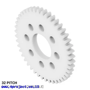 גלגל שיניים 32P, עובי 1/8", דלרין - 44 שיניים