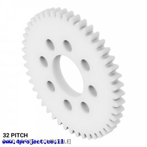 גלגל שיניים 32P, עובי 1/8", דלרין - 46 שיניים