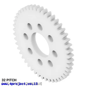 גלגל שיניים 32P, עובי 1/8", דלרין - 46 שיניים
