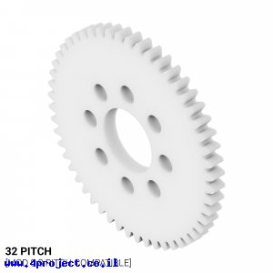 גלגל שיניים 32P, עובי 1/8", דלרין - 52 שיניים