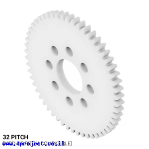 גלגל שיניים 32P, עובי 1/8", דלרין - 56 שיניים