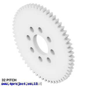 גלגל שיניים 32P, עובי 1/8", דלרין - 58 שיניים