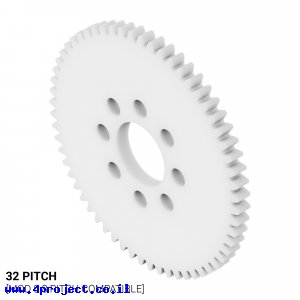 גלגל שיניים 32P, עובי 1/8", דלרין - 60 שיניים