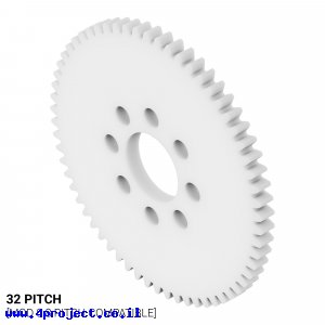 גלגל שיניים 32P, עובי 1/8", דלרין - 62 שיניים