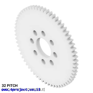 גלגל שיניים 32P, עובי 1/8", דלרין - 62 שיניים