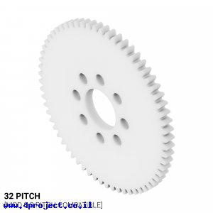 גלגל שיניים 32P, עובי 1/8", דלרין - 64 שיניים