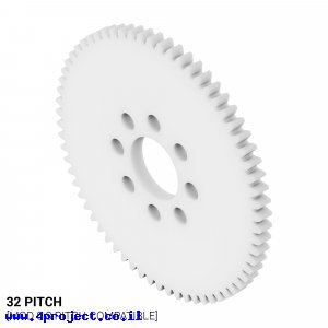 גלגל שיניים 32P, עובי 1/8", דלרין - 66 שיניים