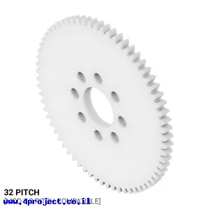 גלגל שיניים 32P, עובי 1/8", דלרין - 66 שיניים
