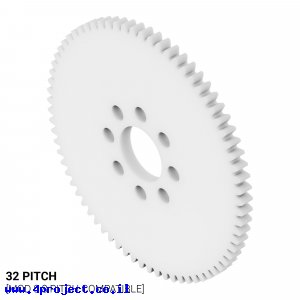 גלגל שיניים 32P, עובי 1/8", דלרין - 72 שיניים