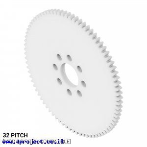 גלגל שיניים 32P, עובי 1/8", דלרין - 80 שיניים
