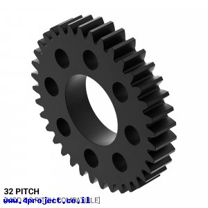 גלגל שיניים 32P, עובי 3/16", דלרין - 36 שיניים