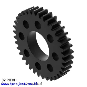 גלגל שיניים 32P, עובי 3/16", דלרין - 36 שיניים
