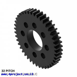 גלגל שיניים 32P, עובי 3/16", דלרין - 42 שיניים