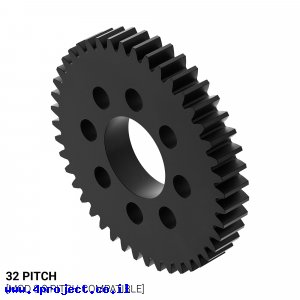 גלגל שיניים 32P, עובי 3/16", דלרין - 44 שיניים