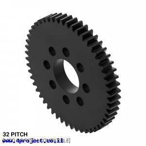 גלגל שיניים 32P, עובי 3/16", דלרין - 52 שיניים