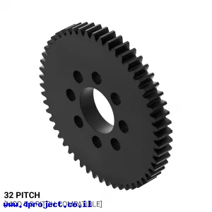 גלגל שיניים 32P, עובי 3/16", דלרין - 54 שיניים
