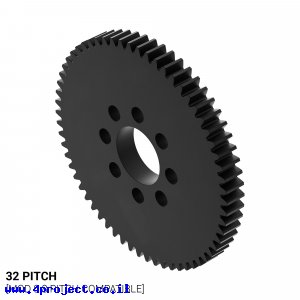 גלגל שיניים 32P, עובי 3/16", דלרין - 62 שיניים