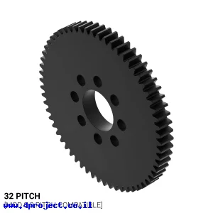 גלגל שיניים 32P, עובי 3/16", דלרין - 62 שיניים