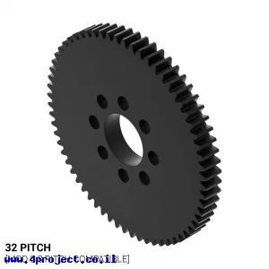 גלגל שיניים 32P, עובי 3/16", דלרין - 64 שיניים