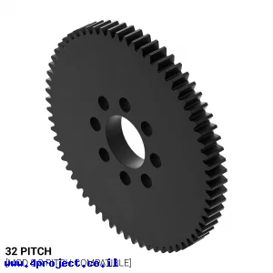 גלגל שיניים 32P, עובי 3/16", דלרין - 66 שיניים