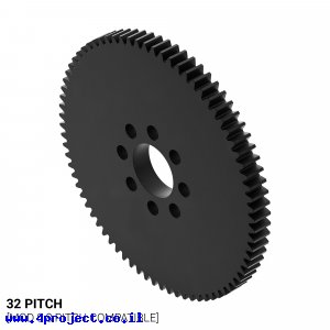 גלגל שיניים 32P, עובי 3/16", דלרין - 76 שיניים