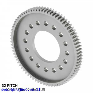 גלגל שיניים 32P, ציר 1", אלומיניום - 76 שיניים